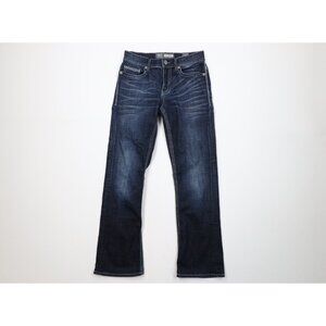 Buckle BKE Womens 27 Faded Aiden Thick Stitch Stretch Bootleg Denim Jeans Blue